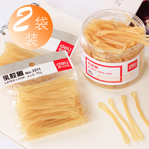 Deli rubber ring Latex ring Rubber band Financial bundle banknote Cowhide rib tied money bundle money special rubber band Disposable wholesale monkey skin band Fishing headdress storage transparent square type high elastic silicone