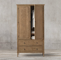 American country bedroom clothing cabinet French country all solid wood wardrobe European Oak Louver wardrobe lockers