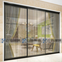 Clip glass sliding door sliding door hanging sliding door wardrobe door clip silk glass clip yarn glass screen partition entrance