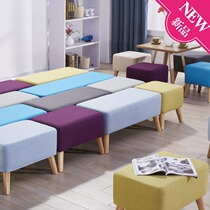 Changing shoe stool home door wearing shoe stool simple modern Nordic style Korean style solid wood cloakroom fabric wearing shoe stool