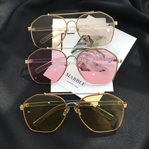  2017 new Korean sunglasses mens and womens trendy retro personality round face big frame network celebrity with the same sunglasses