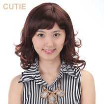 Delicate wig womens fashion short hair womens wig Medium long hair micro-volume wig Handsome BOBO womens corn hot curls