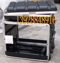 8U two wheels with drawbar air cabinet power amplifier box ABS sound case perimeter equipment