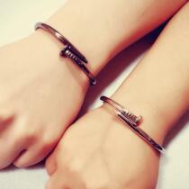 Japan and South Korea Kwon Zhilong Lu Han Xue Zhiqian same nail bracelet bracelet female titanium steel boy jewelry