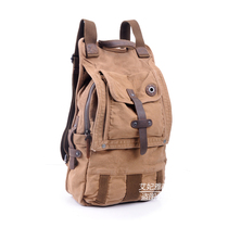 European and American mens double shoulder bag Canvas Backpack Casual Large Capacity Mountaineering Sports Backsack Han Edition Student School Bag