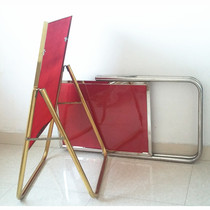 Folding stainless steel signboard L-foot billboard display card publicity rack Billboard water card hotel poster rack