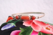 Old Coral 925 Silver Bracelet New Shepherd Mongolian Traditional Jewelry