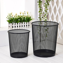 Mesh waste paper basket Home office debris bucket Garbage can storage bucket Iron mesh trash can