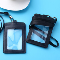 Kaniki double-sided transparent PU card holder ID card holder Work card badge Work card card holder Lanyard badge card holder