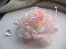 Ink and wash tone Bride wedding hair accessories hairpin DIY material silk flower 11CM silk yarn peony 3 color