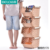 Bailu thickened storage rack Fruit and vegetable kitchen shelf Kitchen storage rack finishing rack Medium multi-style