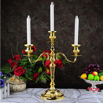 Candle shelf Western wedding household European ornaments Luxury Romantic Candlelight dinner Alloy retro Candlestick Silver white