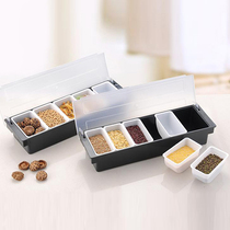 Seasoning box Seasoning bottle Kitchen seasoning box 4 5 6 grid fruit box Plastic seasoning box with lid Fruit box partition