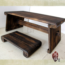 (Hongyan) widen guqin table stool tatami piano table paulowwood table stool guqin table Tower table with stool