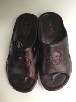  Taiwan 21CENTURY mens brown rubber home slippers non-slip elderly drag wear-resistant and comfortable