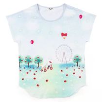 Hello Kitty hot air balloon butterfly knot bat shirt short sleeve T-shirt < Apple >