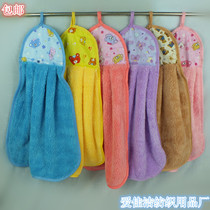 Coral velvet hand towel cartoon kitchen hand wipe towel soft not to lose water good wash