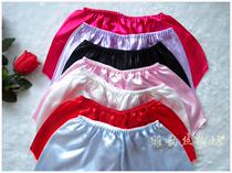 Matching belly button ladies silk home pants emulated silk four-corner underpants flat angle pants shorts hot pants pyjamas * 7 colors
