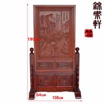 Dongyang wood carving floor screen landscape Jiangnan seat screen solid wood antique Chinese carved partition porch ornaments