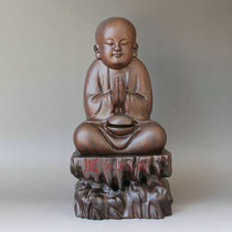 Ebony carved small monk incense burner ornaments Mahogany solid wood plate incense burner line incense burner incense utensils