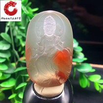 Sichuan Liangshan South Red Agate Ice Floating Puxian Manjushri Bodhisattva Pendant Point Point Guanyin Fish Blue Guanyin Pudu sentient beings