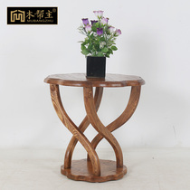 Log Furniture Russia Old Elm Wood Flower Racks Solid Wood Flowers A Few Chinese Simplified Flower Pots Shelf Living Room Floor Shelve
