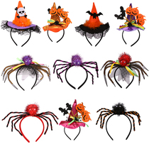 Halloween decorations kindergarten performance concert tiara pumpkin hat witch hat pumpkin headgear head buckle