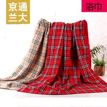 New cotton towel widening and lengthening gauze bath towel Classic cotton towel plaid bath towel couple models