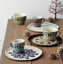 ZAKKA Japan imported cotton linen fabric embroidery placemat plate pad vintage style gift