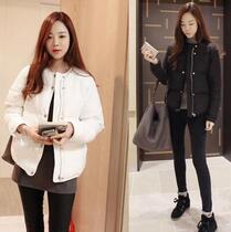 2021 Winter new Korean down jacket short round neck loose zipper jacket women thick thin white duck down tide