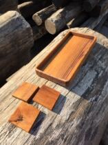 Japanese-style Myanmar teak tea tray household solid wood rectangular table bread fruit cup snack plate