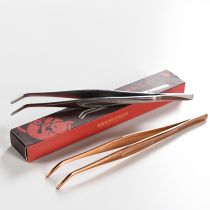 Xike tea set thickened stainless steel tea clip Metal tweezers Tea ceremony zero with tea tray Large tea cup clip