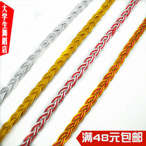 0 8CM gold and silver thread twist braid weaving lace handicraft stage national honeysuckle edge 35 meters 1 roll