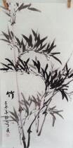 Pure hand-painted flowers and birds Chinese painting ink bamboo banner decorative painting fine ink painting Chinese painting bamboo