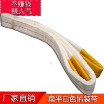 White flat hoisting belt double ring lifting sling polypropylene sling flat rope 1 ton 2 tons 3 tons 5 tons 10 tons 1-10 meters