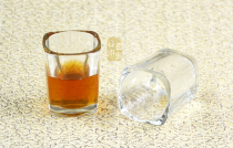Thickened glass small square glass wine cup white glass mouth beer glass KTV bar hotel 80ml
