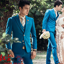 New Studio Photography Apparel Men England Fix Suit Show Stage Hosting Super Super Beats Three Pieces