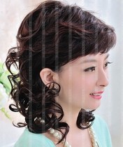 Jasmine Wig Lady Middle Aged Wig Short Hair Roll Fluffy Long Hair Curly Hair Middle-aged Mom Wig