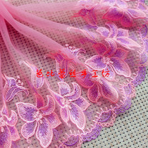 Preferential Powder Red Trumpeter Flowers Diy Handmade Va Accessories Lace Florals Lace Fine Mesh Yarn Palace Windy Retro Fashion