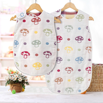 Baby sleeping bag spring and summer four seasons cotton gauze newborn baby vest sleeveless childrens anti-kick quilt for children