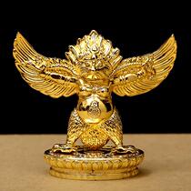 Buddhist alloy gold-winged Dapeng bird statue Dapeng winged bird god bird home Buddha hall offering ornaments