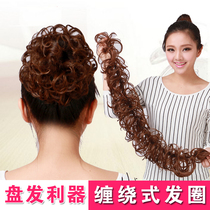 Wig womens hair wrap wrapped Hairband small balls floral headdress bract bride hair Caterpillar curly hair Bud false Hairband