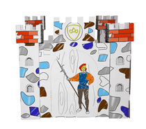 Childrens dollhouse baby Castle model DIY hut cardboard house boy oversized carton assembly coloring