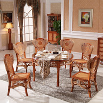 Round rattan wood dining table Indonesia vines Dining Table Rattan Solid Wood Dining Table Indonesia Emerald Vine Table