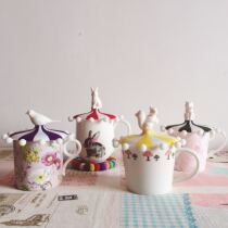 Mengtian good creative cute circus beaded animal food grade silicone cup lid original packaging