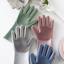 South Korea imported long wear-resistant high temperature housework cleaning silicone gloves descaling dog hair treatment hands