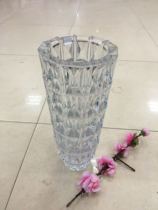 Original Czech imported Bohemia 35cm high crystal diamond Vase ornaments