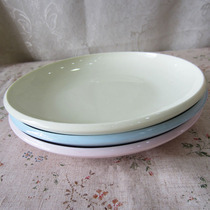 Clear Barn Thrower Foreign Trade Export Ceramics Macaron Color Series Pure color dinner plate dish deep pan 10 inch thick side