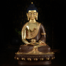 Tibetan Buddhist supplies imitate Nepals half-gilt bronze tantric Buddha statue Three treasure Buddha Amitabha 10 inches