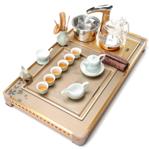 Fengzhong household tea set kung fu purple sand set tea set tempered glass tea tray automatic induction cooker tea tray